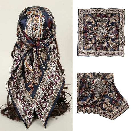 Square 90*90cm Silk Scarves Satin Shawl Scarf