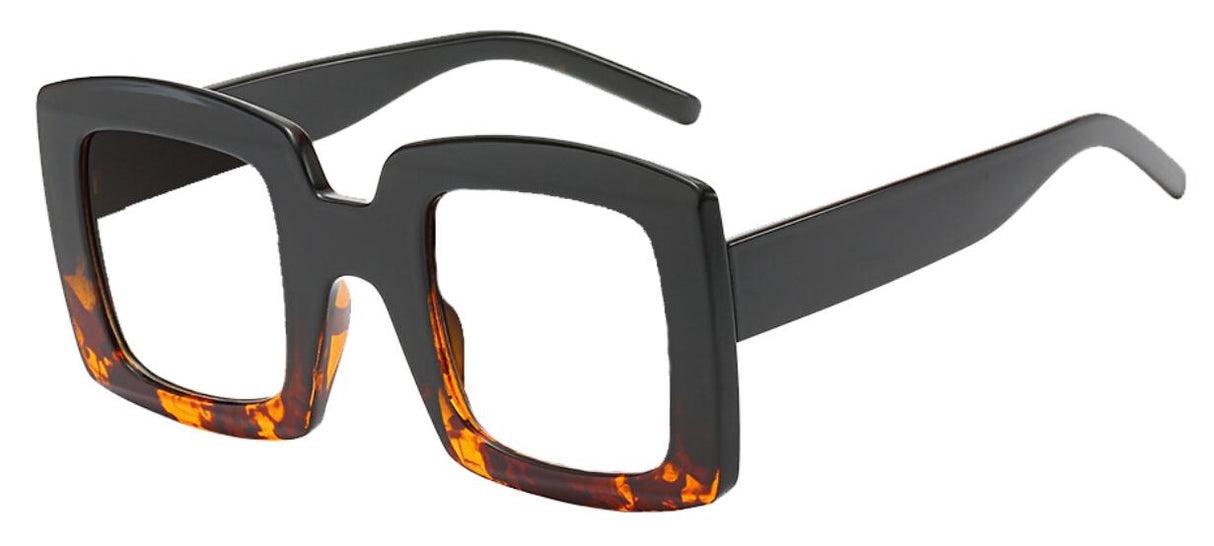 Square Anti-Blue Light Eyewear black/ leopard