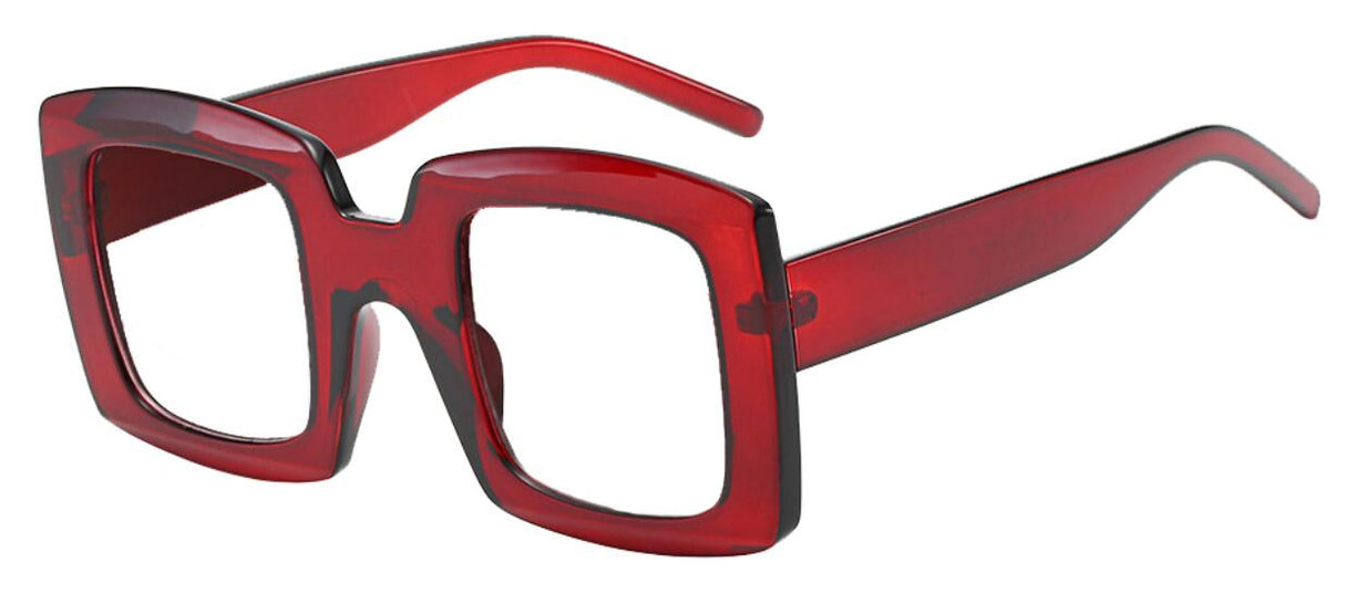 Square Anti-Blue Light Eyewear red