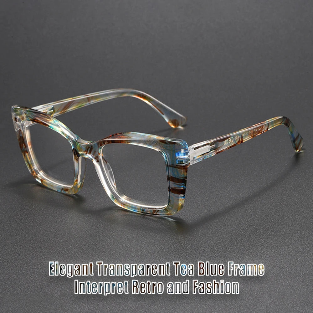 Square Butterfly Coarse-Frame w/ Contrasting Design Reading Glasses