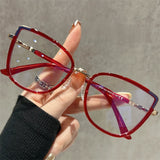 Square Cat Eye Oversize Anti Blue Light Myopia Glasses