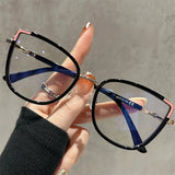 Square Cat Eye Oversize Anti Blue Light Myopia Glasses