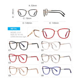 Square Cat Eye Oversize Anti Blue Light Myopia Glasses