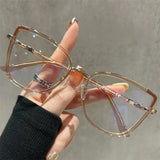 Square Cat Eye Oversize Anti Blue Light Myopia Glasses