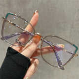 Square Cat Eye Oversize Anti Blue Light Myopia Glasses