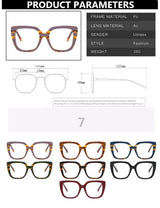 Square Eyewear Retro Leopard Glasses