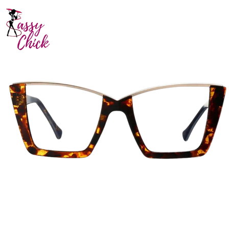 Square Half-Frame Anti Blue Light Computer Eyeglass Sassy Chick Logo