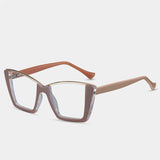 Pink Square Half-Frame Anti Blue Light Computer Eyeglass