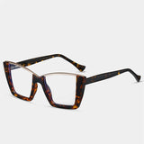 Leopard Square Half-Frame Anti Blue Light Computer Eyeglass