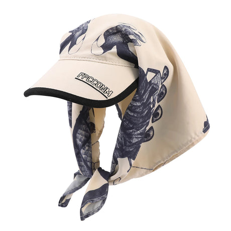 Beige Black Square Hat Bohemia Bandana Retro Hair Accessories