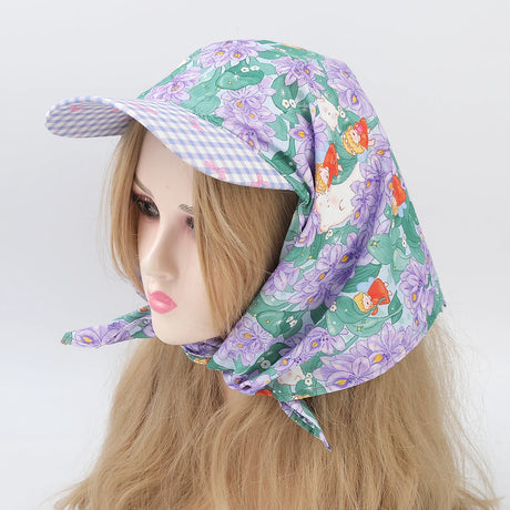 Purple Square Hat Bohemia Bandana Retro Hair Accessories