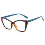 Square Hyperopia Myopia Clear Lens Glasses blue leopard