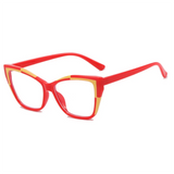 Square Hyperopia Myopia Clear Lens Glasses red yellow