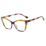 Square Hyperopia Myopia Clear Lens Glasses brown