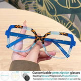 Blue Square Large Frame Resin Presbyopic Eyeglass