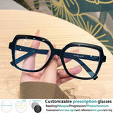 Black Square Large Frame Resin Presbyopic Eyeglass