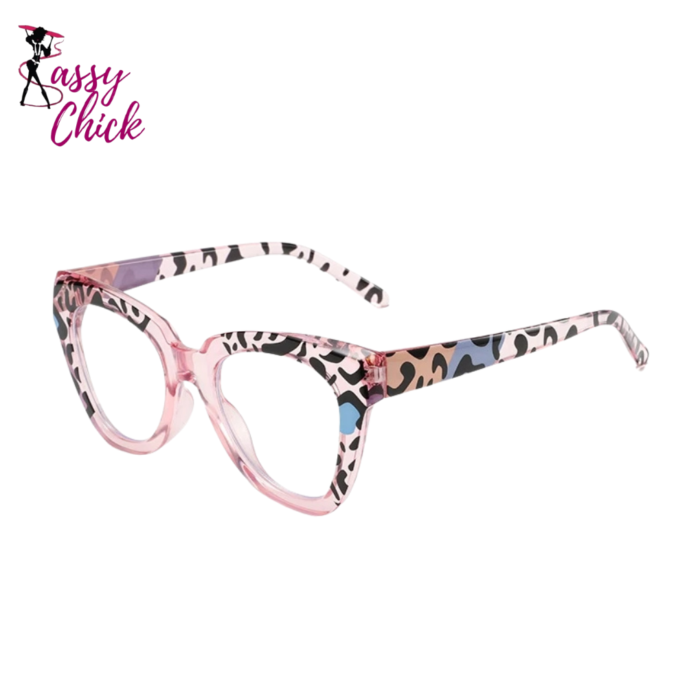 Square Large Size Resin Optical Presbyopia Eyeglass Sassy Chick Logo
