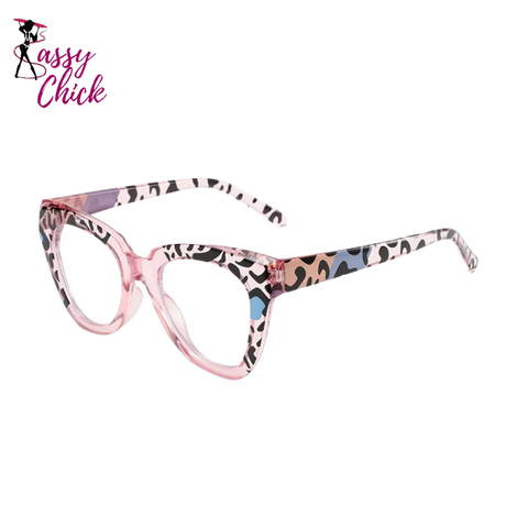 Square Large Size Resin Optical Presbyopia Eyeglass Sassy Chick Logo