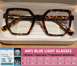 Square Myopia Prescription Anti Blue Light Eyeglasses