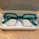 Square Myopia Prescription Anti Blue Light Eyeglasses