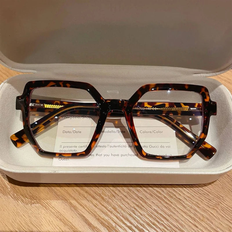 Square Myopia Prescription Anti Blue Light Eyeglasses