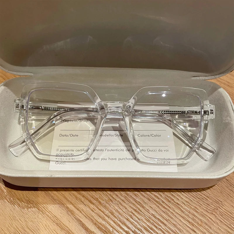 Square Myopia Prescription Anti Blue Light Eyeglasses