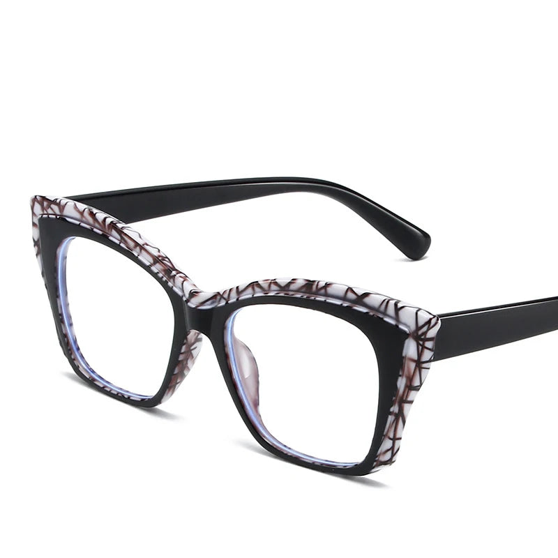 Square Optical Color-Blocked Reading Glasses black