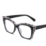 Square Optical Color-Blocked Reading Glasses black