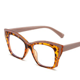 Square Optical Color-Blocked Reading Glasses leopard
