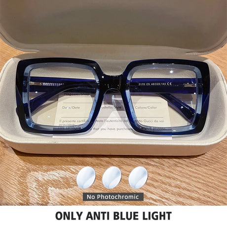 Square Photochromic Blue Light Blocking Eyewear blue