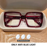 Square Photochromic Blue Light Blocking Eyewear red