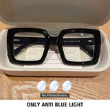 Square Photochromic Blue Light Blocking Eyewear black