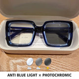 Square Photochromic Blue Light Blocking Eyewear blue