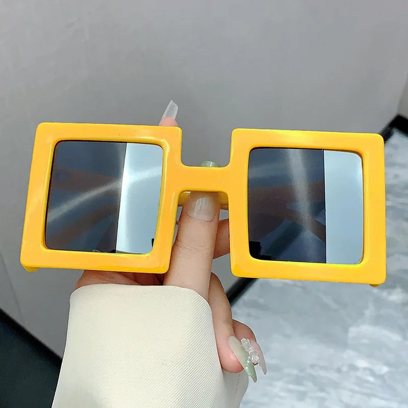 Square Punk Outdoor Oversized Sunglasses yellow