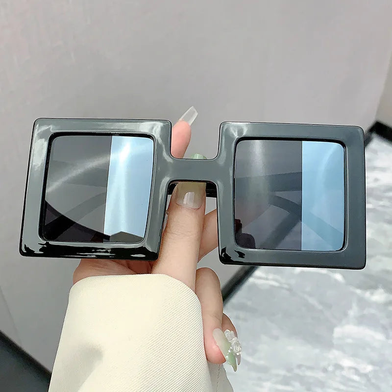 Square Punk Outdoor Oversized Sunglasses gray