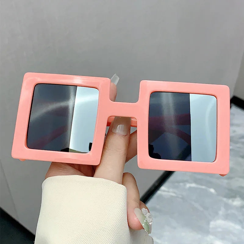 Square Punk Outdoor Oversized Sunglasses pink