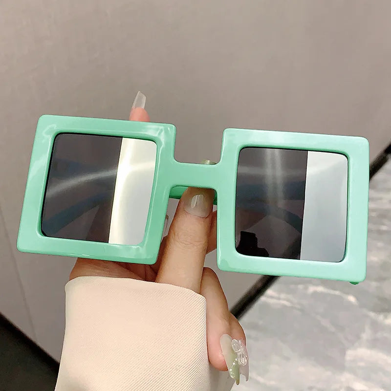 Square Punk Outdoor Oversized Sunglasses green