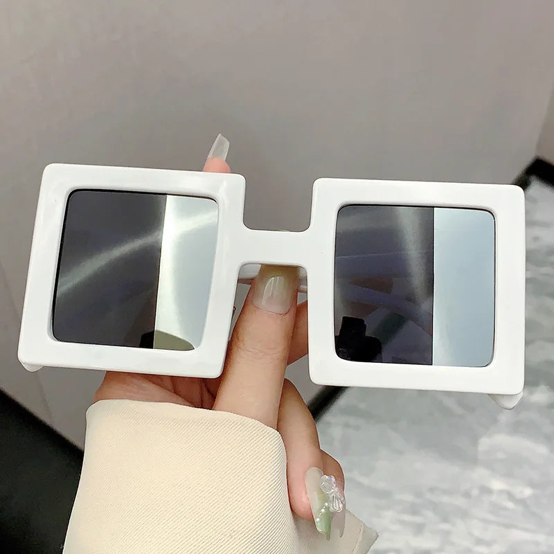 Square Punk Outdoor Oversized Sunglasses white