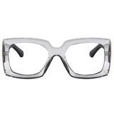 Square Retro Oversized Reading Glasses clear frame