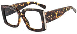 Square Retro Oversized Reading Glasses gold black