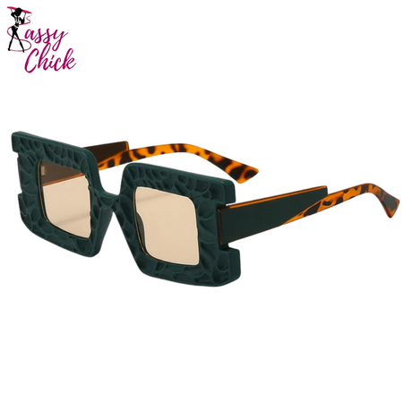 Square Steampunk Sunglasses Sassy Chick Logo
