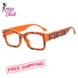 Square Stripe Resin Reading Glasses For Women Sassy Chick Logo
