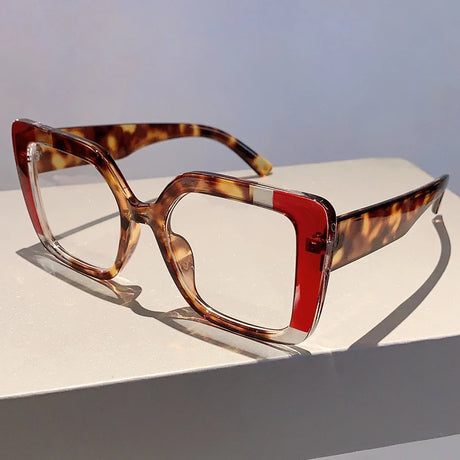 Leopard Square Women Stylish Oversize Multicolor Glasses