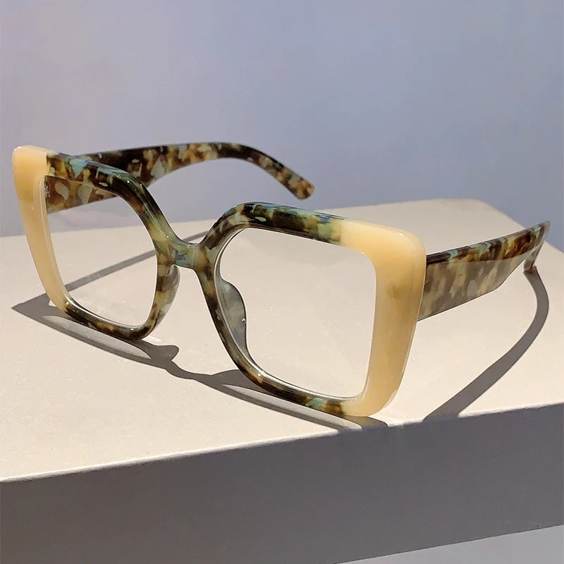 White Square Women Stylish Oversize Multicolor Glasses