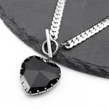 Stainless Steel Heart Necklace Choker black