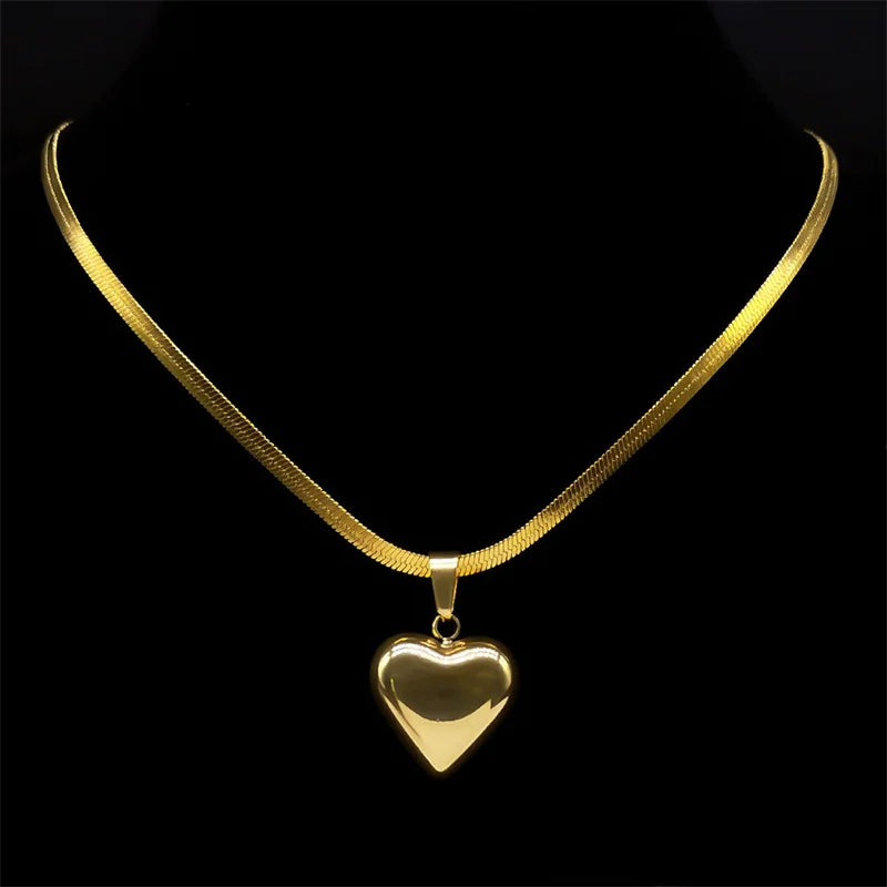 Stainless Steel Heart Pendant Necklace