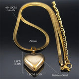 Size of Stainless Steel Heart Pendant Necklace