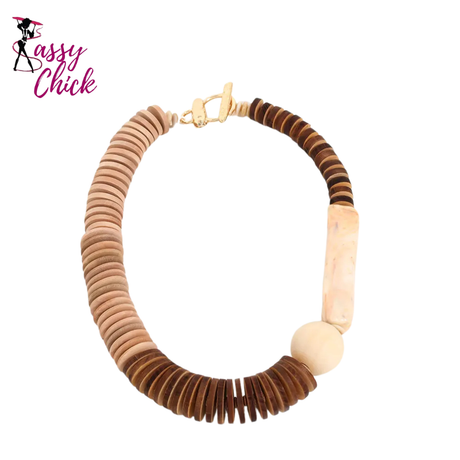 Statement Beads Necklace Retro Style Handmade Sassy Chick Logo