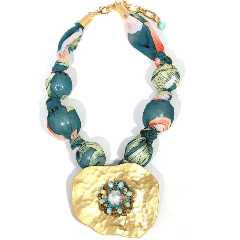 Statement Beads with Geometry Pendant Jewelry