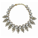 Silver Statement Bronze Resin Gem Rhinestone Crystal Necklace